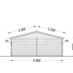 Tregarasje 36m², (6mx6m), 44 mm