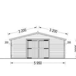 Tregarasje 36m², (6mx6m), 44 mm