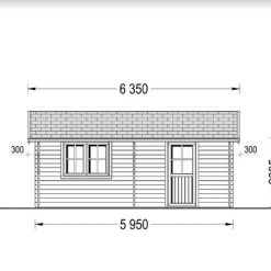 Tregarasje 36m², (6mx6m), 44 mm