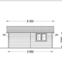 Tregarasje 36m², (6mx6m), 44 mm