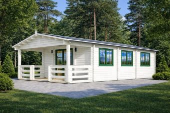 Laftehytte med terrasse Hymer – 52 m²