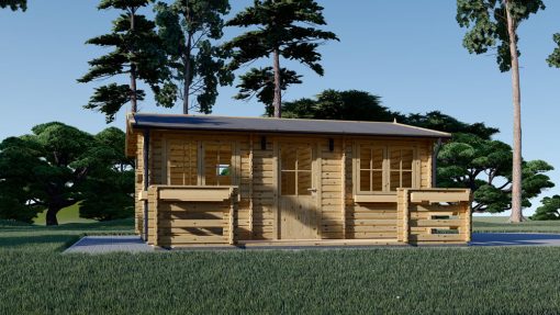Trehytte med terrasse ALTO 31m², 44mm