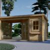 Hagebod med terrasse AISNE PLUS 9m² (3m x 3m), 28mm