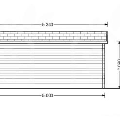 Trehytte Oslo 20 m², (5x4), 34mm