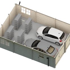 Dobbeltgarasje hangar på 54 m² med en tykkelse på 44 / 66 mm