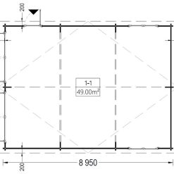 Dobbeltgarasje Hangar på 54 m²