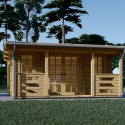 Trehytte ROYAL 25m² med terrasse, 44mm
