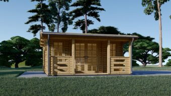 Trehytte ROYAL 25m² med terrasse, 44mm