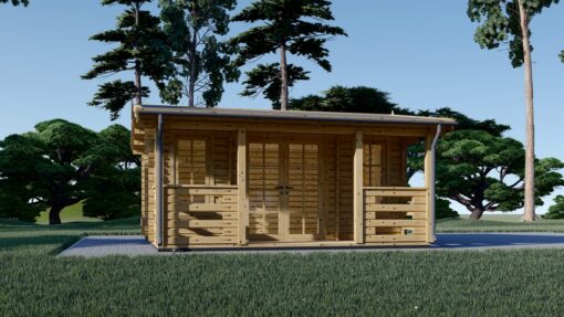 Trehytte ROYAL 25m² med terrasse, 44mm