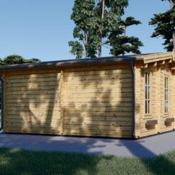 Trehytte ROYAL 25m² med terrasse, 44mm