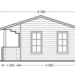 Trehytte ROYAL 25m² med terrasse, 44mm