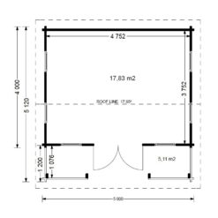 Trehytte ROYAL 25m² med terrasse, 44mm