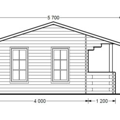 Trehytte ROYAL 25m² med terrasse, 44mm