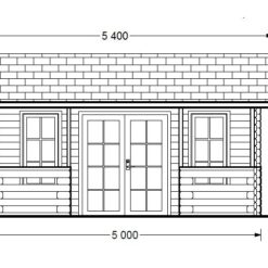 Trehytte ROYAL 25m² med terrasse, 44mm