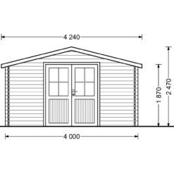 Redskapsbod Rennes 12m² (4m x 3m), 34mm