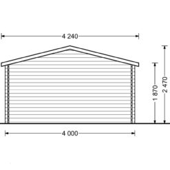 Redskapsbod Rennes 12m² (4m x 3m), 34mm