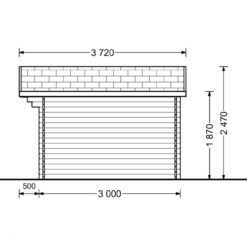 Redskapsbod Rennes 12m² (4m x 3m), 34mm