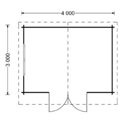 Redskapsbod Rennes 12m² (4m x 3m), 34mm