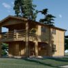 Blokhus med Terrasse TOULOUSE (66 mm, 44 mm + 44 mm), 100 m² + 20 m²