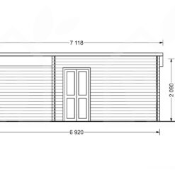 Trehytte Carl 19.9m² + terrasse, 34mm