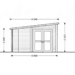 Trehytte Carl 19.9m² + terrasse, 34mm