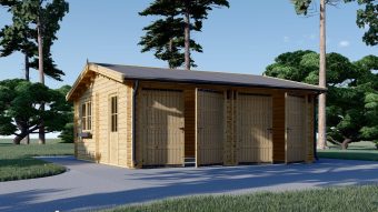 Dobbel tregarasje alternativ 36m², (6mx6m), 44mm