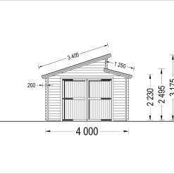 Enkel garasje Twin 24m², 44mm