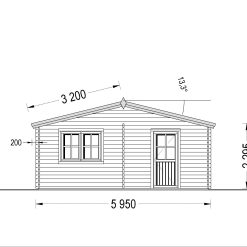 Dobbel tregarasje alternativ 36m², (6mx6m), 44mm