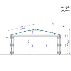 Dobbel tregarasje alternativ 36m², (6mx6m), 44mm