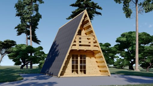 Trehytte med hems TIPI (4.5m x 7m), 44 mm