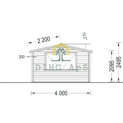 Kiosk 16 m² (4m x 4m), 44mm