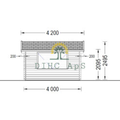 Kiosk 16 m² (4m x 4m), 44mm