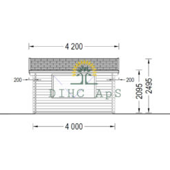 Kiosk 16 m² (4m x 4m), 44mm
