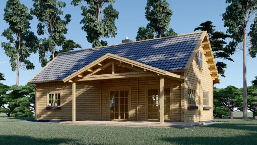 Trehus VERA (66 mm, 44 mm + 44 mm), 132 m² + 13,5 m² Terrasse