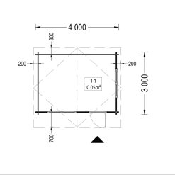Redskapsbod DREUX 12m², 44mm