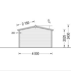 Redskapsbod DREUX 12m², 44mm