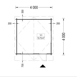 Redskapsbod DREUX 16m², 44mm