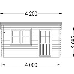 Redskapsbod DREUX med flatt tak 12m², 44mm