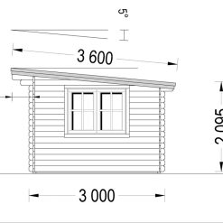 Redskapsbod DREUX med flatt tak 12m², 44mm