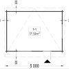 Trehytte DREUX flatt tak 19.9m², 44mm