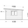 Trehytte DREUX flatt tak 19.9m², 44mm
