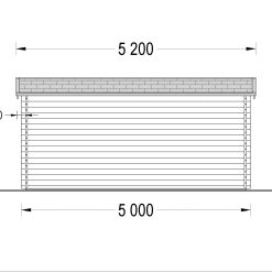 Trehytte DREUX flatt tak 19.9m², 44mm