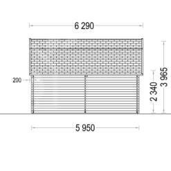 Tregarasje Mississippi 30m² (5mx6m), 44mm