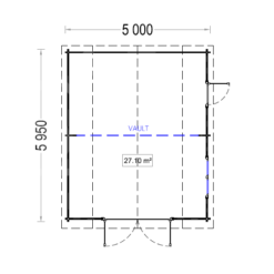Tregarasje Mississippi 30m² (5mx6m), 44mm