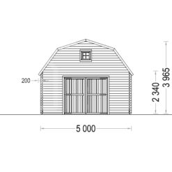Tregarasje Mississippi 30m² (5mx6m), 44mm
