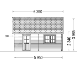 Tregarasje Mississippi 30m² (5mx6m), 44mm