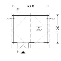 Trehytte LILLE 19.9m² (5×4), 34mm