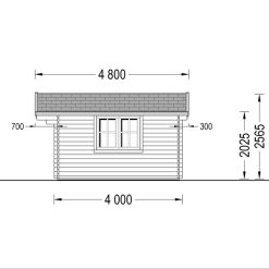 Trehytte LILLE 19.9m² (5×4), 34mm