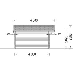 Trehytte LILLE 19.9m² (5×4), 34mm