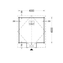 Trehytte PALMA 16m², 34mm